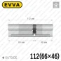 Цилиндр EVVA 4KS ключ-ключ, 112 мм (66х46), латунь полированная, пять ключей в Одессе