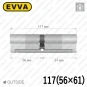 Цилиндр EVVA 4KS ключ-ключ, 117 мм (56х61), никель матовый, пять ключей в Одессе