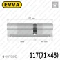 Цилиндр EVVA 4KS ключ-ключ, 117 мм (71х46), латунь полированная, пять ключей в Одессе