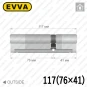 Цилиндр EVVA 4KS ключ-ключ, 117 мм (76х41), латунь полированная, пять ключей Цилиндр EVVA 4KS ключ-ключ, 117 мм (76х41), латунь полированная, пять ключей в Одессе