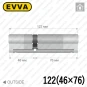 Цилиндр EVVA EPS ключ-ключ, 122 мм (46х76), латунь матовая, три ключа в Одессе