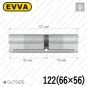 Цилиндр EVVA 4KS ключ-ключ, 122 мм (66х56), латунь полированная, пять ключей в Одессе