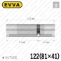 Цилиндр EVVA 4KS ключ-ключ, 122 мм (81х41), латунь полированная, пять ключей в Одессе