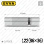 Цилиндр EVVA 4KS ключ-ключ, 122 мм (86х36), латунь полированная, пять ключей в Одессе