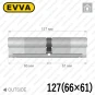 Цилиндр EVVA 4KS ключ-ключ, 127 мм (66х61), никель матовый, пять ключей в Одессе