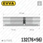 Циліндр EVVA 4KS ключ-ключ, 132 мм (76х56), латунь полірована, п'ять ключів в Одесі
