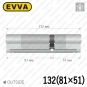 Циліндр EVVA 4KS ключ-ключ, 132 мм (81х51), латунь полірована, п'ять ключів в Одесі