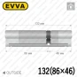 Циліндр EVVA 4KS ключ-ключ, 132 мм (86х46), латунь полірована, п'ять ключів в Одесі