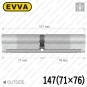 Цилиндр EVVA EPS ключ-ключ, 147 мм (71х76), латунь матовая, три ключа в Одессе