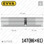 Цилиндр EVVA 4KS ключ-ключ, 147 мм (86х61), латунь полированная, пять ключей Цилиндр EVVA 4KS ключ-ключ, 147 мм (86х61), латунь полированная, пять ключей в Одессе