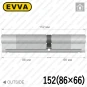 Циліндр EVVA 4KS ключ-ключ, 152 мм (86х66), латунь полірована, п'ять ключів в Одесі