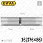 Цилиндр EVVA 4KS ключ-ключ, 162 мм (76х86), никель матовый, три ключа в Одессе