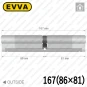 Циліндр EVVA 4KS ключ-ключ, 167 мм (86х81), латунь полірована, п'ять ключів Циліндр EVVA 4KS ключ-ключ, 167 мм (86х81), латунь полірована, п'ять ключів в Одесі