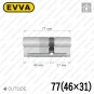 Цилиндр EVVA 4KS ключ-ключ, 77 мм (46х31), латунь полированная, пять ключей Цилиндр EVVA 4KS ключ-ключ, 77 мм (46х31), латунь полированная, пять ключей в Одессе