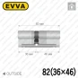 Цилиндр EVVA ICS ключ-ключ, 82 мм (36х46), латунь матовая, три ключа в Одессе
