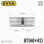 Цилиндр EVVA 4KS ключ-ключ, 87 мм (46х41), латунь полированная, пять ключей Цилиндр EVVA 4KS ключ-ключ, 87 мм (46х41), латунь полированная, пять ключей в Одессе