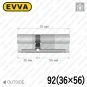 Цилиндр EVVA 3KS ключ-ключ, 92 мм (36х56), латунь в Одессе