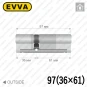 Цилиндр EVVA ICS ключ-ключ, 97 мм (36х61), латунь матовая, три ключа в Одессе