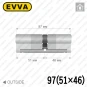 Циліндр EVVA 4KS ключ-ключ, 97 мм (51х46), латунь полірована, п'ять ключів Циліндр EVVA 4KS ключ-ключ, 97 мм (51х46), латунь полірована, п'ять ключів в Одесі