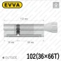Цилиндр EVVA EPS ключ-тумблер, 102 мм (36х66), латунь матовая, три ключа в Одессе