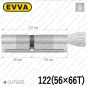 Цилиндр EVVA EPS ключ-тумблер, 122 мм (56х66), латунь матовая, три ключа в Одессе