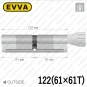 Цилиндр EVVA ICS ключ-тумблер, 122 мм (61х61), латунь матовая, пять ключей в Одессе