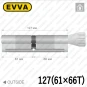 Цилиндр EVVA ICS ключ-тумблер, 127 мм (61х66), латунь матовая, пять ключей в Одессе