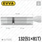 Циліндр EVVA EPS ключ-тумблер, 132 мм (51х81), латунь матова, три ключі в Одесі
