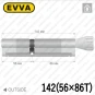 Цилиндр EVVA ICS ключ-тумблер, 142 мм (56х86), латунь матовая, пять ключей в Одессе
