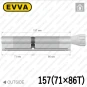 Цилиндр EVVA ICS ключ-тумблер, 157 мм (71х86), латунь матовая, пять ключей в Одессе
