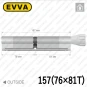 Цилиндр EVVA ICS ключ-тумблер, 157 мм (76х81), латунь матовая, пять ключей в Одессе