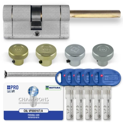 Цилиндр Mottura Champions PRO (ключ-шток), 67(36/31), никель матовый