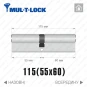 Цилиндр Mul-T-Lock MTL400 ключ-ключ, 115(55/60), никель матовый в Одессе
