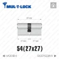 Цилиндр Mul-T-Lock MTL400 (ключ-ключ), 54(27/27), никель матовый в Одессе