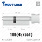 Цилиндр Mul-T-Lock MTL600 ключ-тумблер, 100(45/55), латунь полированная в Одессе