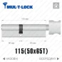 Цилиндр Mul-T-Lock MTL600 ключ-тумблер, 115(50/65), латунь полированная в Одессе