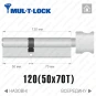 Цилиндр Mul-T-Lock MTL600 ключ-тумблер, 120(50/70), латунь полированная в Одессе