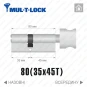 Цилиндр Mul-T-Lock MTL800 ключ-тумблер, 80(35/45), никель матовый в Одессе