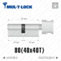Цилиндр Mul-T-Lock MTL400 ключ-тумблер, 80(40/40), никель матовый в Одессе
