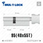 Цилиндр Mul-T-Lock MTL600 ключ-тумблер, 95(40/55), латунь полированная в Одессе