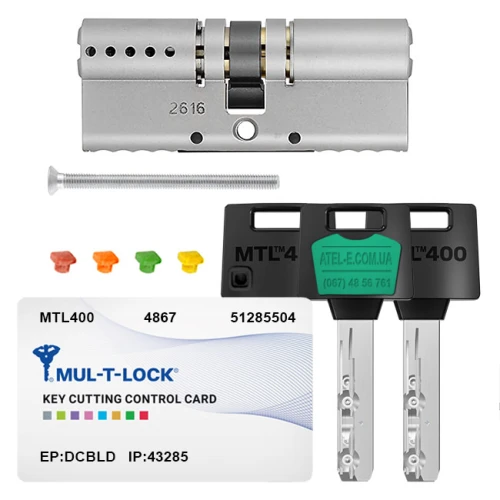 Купить Цилиндр Mul-T-Lock MTL400 (ключ-ключ), 80(40/40), никель матовый Одесса