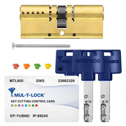 Купить Цилиндр Mul-T-Lock MTL600 (ключ-ключ), 62(31/31), латунь полированная Одесса