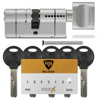 Цилиндр RB Keylocx (ключ-тумблер), 62(31/31), никель матовый