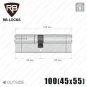 Циліндр RB-Locks Keylocx ключ-ключ, 100(45/55), нікель матовий в Одесі