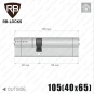 Циліндр RB-Locks Keylocx ключ-ключ, 105(40/65), нікель матовий в Одесі