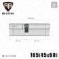 Циліндр RB-Locks Keylocx ключ-ключ, 105(45/60), нікель матовий Циліндр RB-Locks Keylocx ключ-ключ, 105(45/60), нікель матовий в Одесі