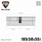 Циліндр RB-Locks Keylocx ключ-ключ, 105(50/55), нікель матовий в Одесі