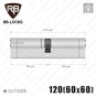 Циліндр RB-Locks Keylocx ключ-ключ, 120(60/60), нікель матовий в Одесі
