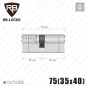 Циліндр RB-Locks Keylocx ключ-ключ, 75(35/40), нікель матовий в Одесі