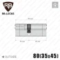 Циліндр RB-Locks Keylocx ключ-ключ, 80(35/45), нікель матовий в Одесі